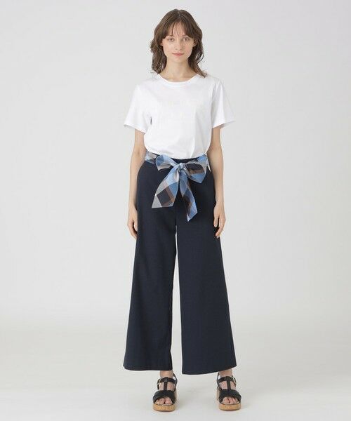 美品✨BLUE LABELクレストブリッジ ソフトドレープツイルワイドパンツ ブルーレーベルクレストブリッジ ソフトドレープツイルワイド