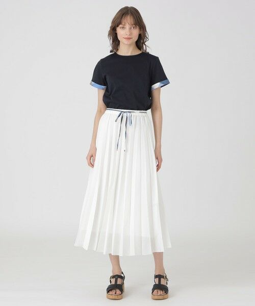 BLUE LABEL / BLACK LABEL CRESTBRIDGE / ブルーレーベル / ブラックレーベル・クレストブリッジ  ミニ・ひざ丈スカート | ガーゼライクツイルプリーツスカート | 詳細1
