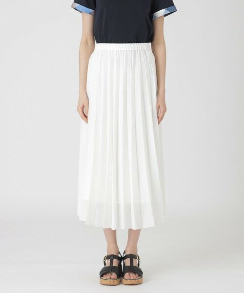 BLUE LABEL / BLACK LABEL CRESTBRIDGE / ブルーレーベル / ブラックレーベル・クレストブリッジ  ミニ・ひざ丈スカート | ガーゼライクツイルプリーツスカート | 詳細4