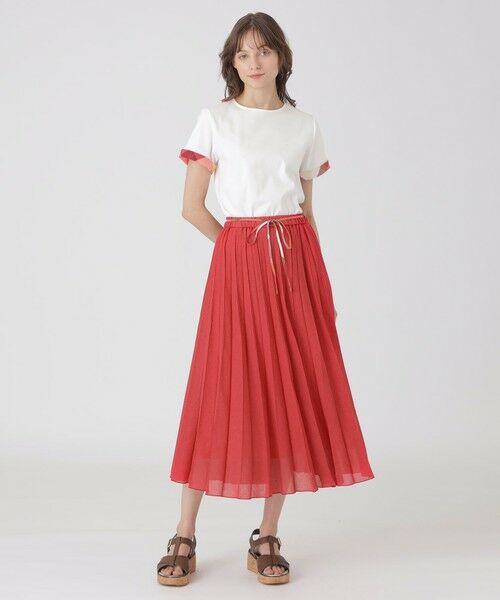 BLUE LABEL / BLACK LABEL CRESTBRIDGE / ブルーレーベル / ブラックレーベル・クレストブリッジ  ミニ・ひざ丈スカート | ガーゼライクツイルプリーツスカート | 詳細8