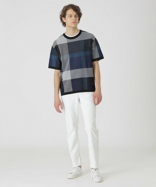 BLUE LABEL / BLACK LABEL CRESTBRIDGE / ブルーレーベル / ブラックレーベル・クレストブリッジ  ニット・セーター | エアメッシュクレストブリッジチェックニットTシャツ | 詳細1