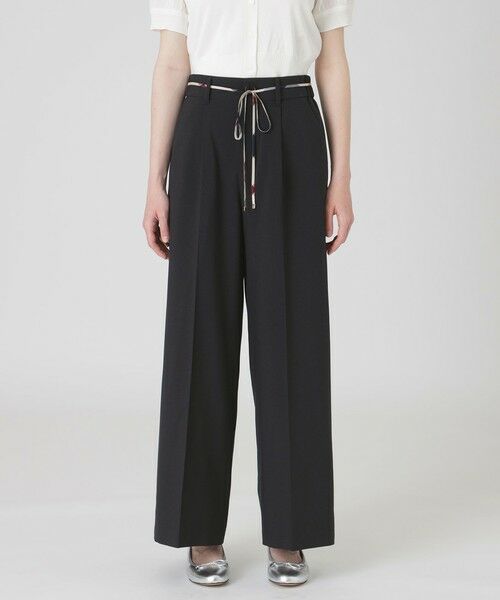 BLUE LABEL / BLACK LABEL CRESTBRIDGE / ブルーレーベル / ブラックレーベル・クレストブリッジ  その他パンツ | ハイカウントナノワイドパンツ（ブラック）