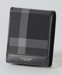 未使用 ブラックレーベル クレストブリッジ 2つ折り 財布 小銭入れ付き エンボスレザークレストブリッジチェック2つ折りウォレット