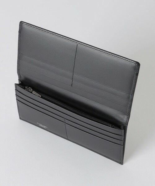 未使用 シャドークレストブリッジチェック ロングウォレット 黒 レザー 長財布 トーナルクレストブリッジチェックロングウォレット （財布