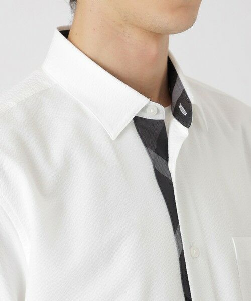 BLUE LABEL / BLACK LABEL CRESTBRIDGE / ブルーレーベル / ブラックレーベル・クレストブリッジ  シャツ・ブラウス | ドットエア2WAYストレッチサッカーシャツ | 詳細4