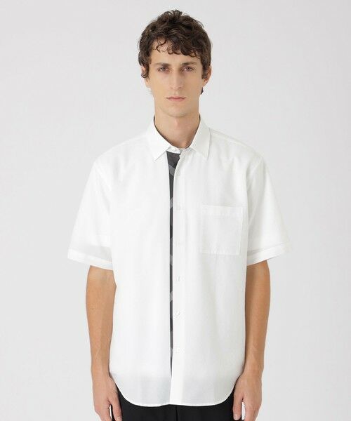 BLUE LABEL / BLACK LABEL CRESTBRIDGE / ブルーレーベル / ブラックレーベル・クレストブリッジ  シャツ・ブラウス | ドットエア2WAYストレッチサッカーシャツ（オフホワイト1）