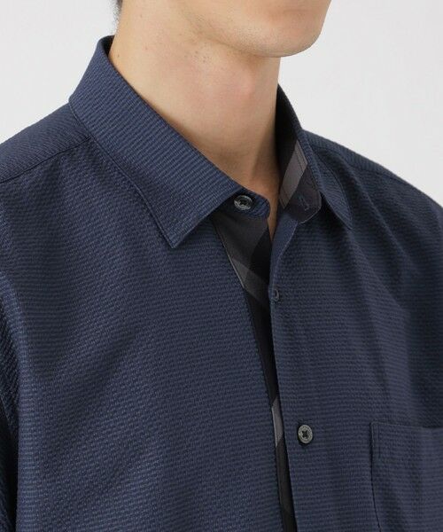 BLUE LABEL / BLACK LABEL CRESTBRIDGE / ブルーレーベル / ブラックレーベル・クレストブリッジ  シャツ・ブラウス | ドットエア2WAYストレッチサッカーシャツ | 詳細9