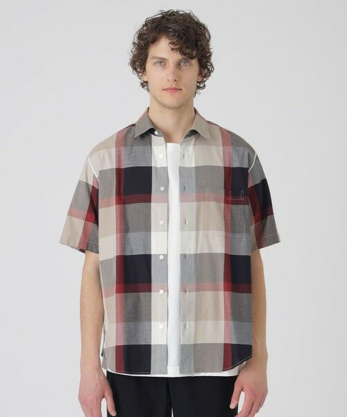BLUE LABEL / BLACK LABEL CRESTBRIDGE/ブルーレーベル / ブラックレーベル・クレストブリッジ 【一部店舗限定】クレストブリッジチェックハーフスリーブシャツ ベージュ8 LL BLUE LABEL / BLACK LABEL CRESTBRIDGE/ブルーレーベル / ブラックレーベル・クレストブリッジ 【一部店舗限定】クレストブリッジチェックハーフスリーブシャツ ベージュ8 LL