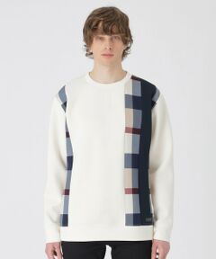 【一部店舗限定】ストライプパッチワークスウェットシャツ