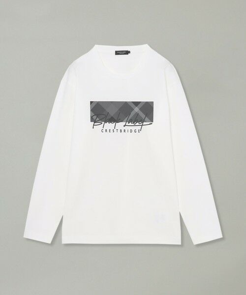 BLUE LABELCRESTBRIDGE チェックコンビカットソー セール】 【一部店舗限定】チェックコンビロゴカットソー