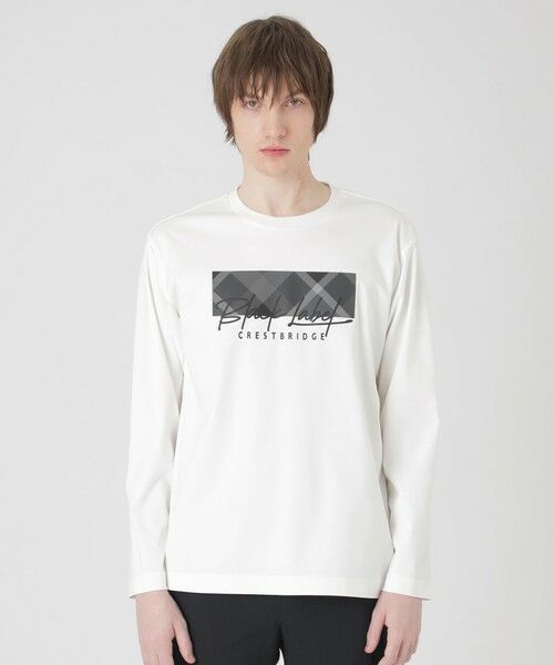 BLUE LABEL / BLACK LABEL CRESTBRIDGE / ブルーレーベル / ブラックレーベル・クレストブリッジ カットソー | 【一部店舗限定】チェックコンビロゴカットソー(オフホワイト1)