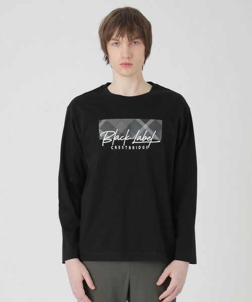BLUE LABEL / BLACK LABEL CRESTBRIDGE / ブルーレーベル / ブラックレーベル・クレストブリッジ カットソー | 【一部店舗限定】チェックコンビロゴカットソー(ブラック)