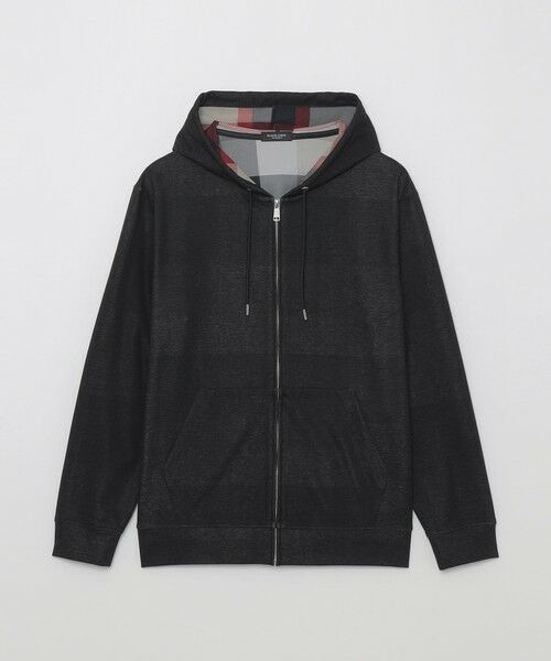 ブルーレーベルクレストブリッジ　チェック　ジップアップ　パーカー　金パーツ MIYUKIシャドークレストブリッジチェックシティパーカー