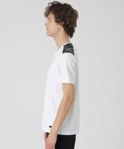 ブラックレーベルクレストブリッジ アームチェック カットソー ロンTシャツ 白 マーセライズドレスTシャツ（カットソー）｜BLACK LABEL