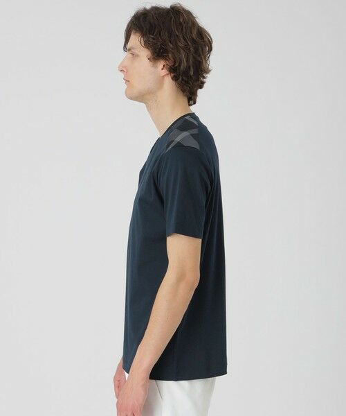 【L】BLACK LABEL CRESTBRIDGE Vネック Tシャツ メンズ セール】 【一部店舗限定】ショルダーチェックVネックTシャツ