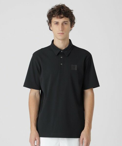 BLUE LABEL / BLACK LABEL CRESTBRIDGE/ブルーレーベル / ブラックレーベル・クレストブリッジ 【一部店舗限定】ロゴプリントテクニカルポロシャツ ブラック LL BLUE LABEL / BLACK LABEL CRESTBRIDGE/ブルーレーベル / ブラックレーベル・クレストブリッジ 【一部店舗限定】ロゴプリントテクニカルポロシャツ ブラック LL