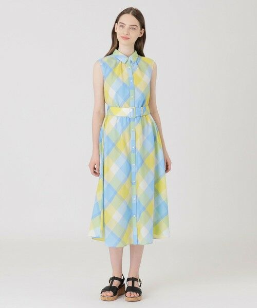 セール】 クレストブリッジチェックカラミクロスシャツドレス