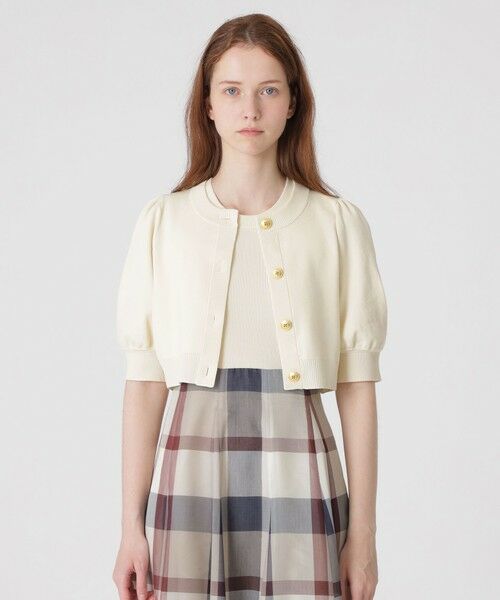 BLUE LABEL / BLACK LABEL CRESTBRIDGE / ブルーレーベル / ブラックレーベル・クレストブリッジ  ニット・セーター | 【美人百花コラボ】ショートカーディガン（オフホワイト1）