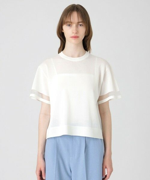 BLUE LABEL / BLACK LABEL CRESTBRIDGE / ブルーレーベル / ブラックレーベル・クレストブリッジ  ニット・セーター | ドライレーヨンニットプルオーバー（ホワイト）