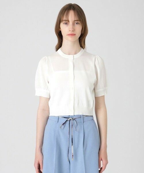 BLUE LABEL / BLACK LABEL CRESTBRIDGE / ブルーレーベル / ブラックレーベル・クレストブリッジ  ニット・セーター | ドライレーヨンニットカーディガン（ホワイト）