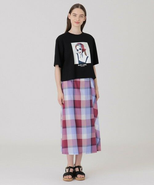 BLUE LABEL / BLACK LABEL CRESTBRIDGE / ブルーレーベル / ブラックレーベル・クレストブリッジ  カットソー | 【星陽子コラボ】ピマコットンプレーティング天竺イラストワイドTシャツ | 詳細6