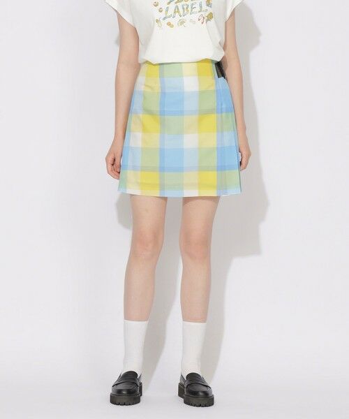BLUE LABEL / BLACK LABEL CRESTBRIDGE / ブルーレーベル / ブラックレーベル・クレストブリッジ  ミニ・ひざ丈スカート | 【原宿・WEB限定】クレストブリッジチェックカラミクロスミニスカート（イエロー5）