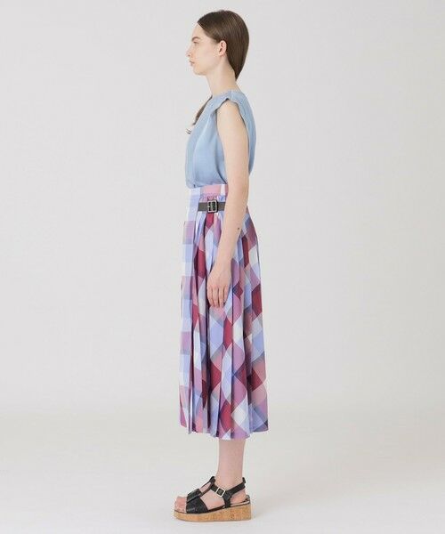 BLUE LABEL CRESTBRIDGE チェック柄ひざ丈スカート クレストブリッジチェックライトクロッシングツイルスカート
