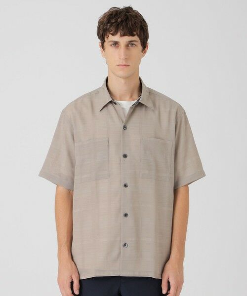 美品 BLACK LABEL 半袖シャツ チェック柄 グレー BLUE LABEL / BLACK LABEL CRESTBRIDGE / ブルーレーベル