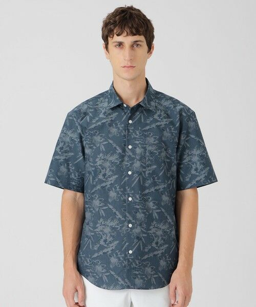 BLUE LABEL / BLACK LABEL CRESTBRIDGE/ブルーレーベル / ブラックレーベル・クレストブリッジ サシコジャカードボタニカルシャツ ブルー4 LL BLUE LABEL / BLACK LABEL CRESTBRIDGE/ブルーレーベル / ブラックレーベル・クレストブリッジ サシコジャカードボタニカルシャツ ブルー4 LL