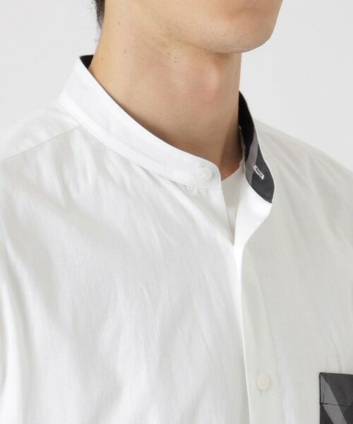 BLUE LABEL / BLACK LABEL CRESTBRIDGE / ブルーレーベル / ブラックレーベル・クレストブリッジ  シャツ・ブラウス | 【一部店舗限定】コットンリネンバンドカラーシャツ | 詳細4