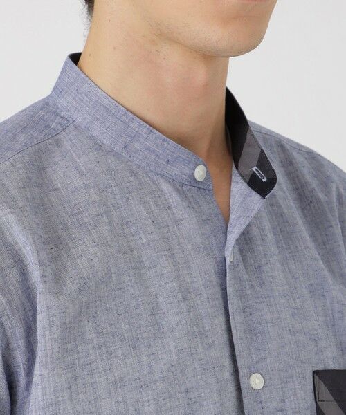 BLUE LABEL / BLACK LABEL CRESTBRIDGE / ブルーレーベル / ブラックレーベル・クレストブリッジ  シャツ・ブラウス | 【一部店舗限定】コットンリネンバンドカラーシャツ | 詳細16