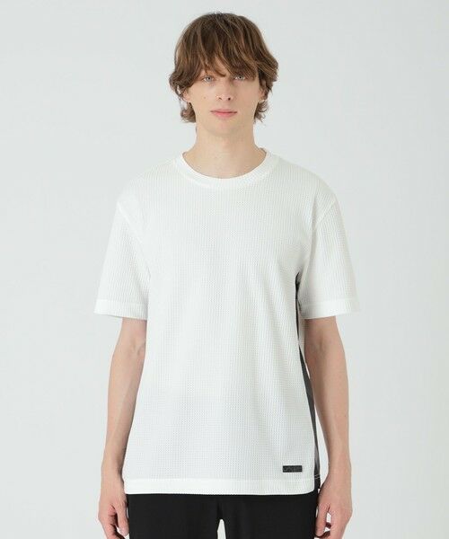 ブルーレーベル サイドチェックカットソー Tシャツ　ブラック セール】 コンパクトピマスムースサイドチェックカットソー