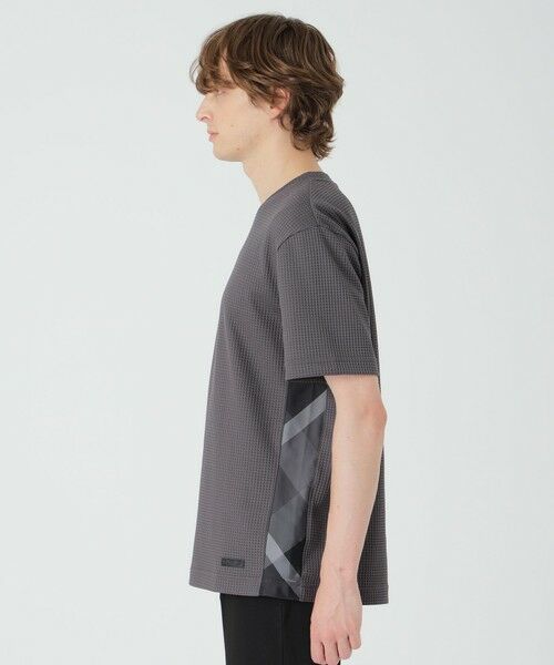 セール】 テクスチャータックサイドチェックTシャツ