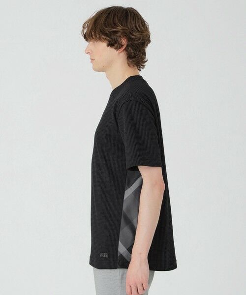 セール】 テクスチャータックサイドチェックTシャツ
