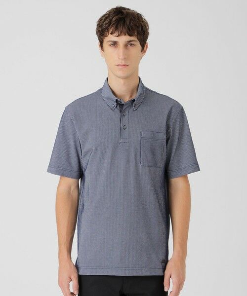 BLUE LABEL / BLACK LABEL CRESTBRIDGE/ブルーレーベル / ブラックレーベル・クレストブリッジ 【一部店舗限定】テクニカルハイゲージサッカーポロシャツ ブルー4 L BLUE LABEL / BLACK LABEL CRESTBRIDGE/ブルーレーベル / ブラックレーベル・クレストブリッジ 【一部店舗限定】テクニカルハイゲージサッカーポロシャツ ブルー4 L
