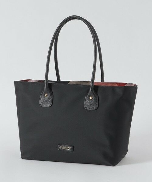 ブルーレーベル クレストブリッジ チェック リボン トートバッグ 黒 BLUE LABEL CRESTBRIDGE（ブルーレーベルクレストブリッジ）の