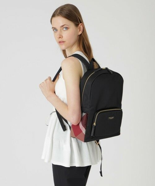 【未使用品】ブルーレーベルクレストブリッジ チェック リュックサック ブラック BLUE LABEL CRESTBRIDGE デイバック リュック パーシャル