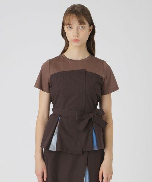BLUE LABEL / BLACK LABEL CRESTBRIDGE/ブルーレーベル / ブラックレーベル・クレストブリッジ 【接触冷感】【吸水速乾】クールドライビスチェコンビトップス ブラウン1 36 BLUE LABEL / BLACK LABEL CRESTBRIDGE/ブルーレーベル / ブラックレーベル・クレストブリッジ 【接触冷感】【吸水速乾】クールドライビスチェコンビトップス ブラウン1 36