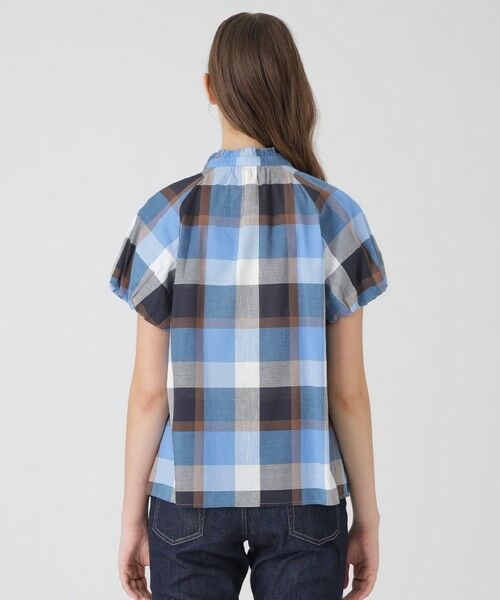 BLUE LABEL / BLACK LABEL CRESTBRIDGE / ブルーレーベル / ブラックレーベル・クレストブリッジ  シャツ・ブラウス | クレストブリッジチェックコットンリネンフリルブラウス | 詳細3