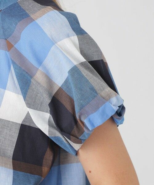 BLUE LABEL / BLACK LABEL CRESTBRIDGE / ブルーレーベル / ブラックレーベル・クレストブリッジ  シャツ・ブラウス | クレストブリッジチェックコットンリネンフリルブラウス | 詳細4