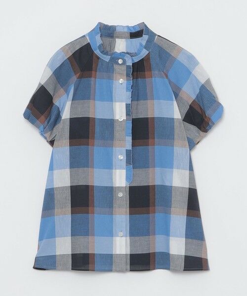 BLUE LABEL / BLACK LABEL CRESTBRIDGE / ブルーレーベル / ブラックレーベル・クレストブリッジ  シャツ・ブラウス | クレストブリッジチェックコットンリネンフリルブラウス | 詳細5