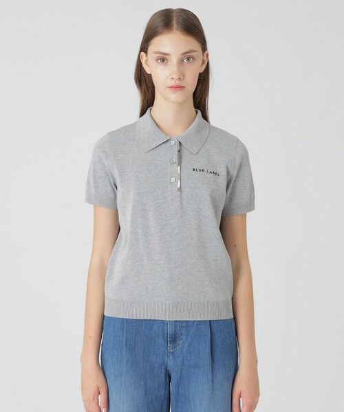 BLUE LABEL / BLACK LABEL CRESTBRIDGE/ブルーレーベル / ブラックレーベル・クレストブリッジ コットンナイロンニットポロ グレー3 38 BLUE LABEL / BLACK LABEL CRESTBRIDGE/ブルーレーベル / ブラックレーベル・クレストブリッジ コットンナイロンニットポロ グレー3 38