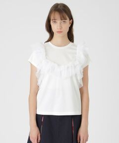 BLUE LABEL / BLACK LABEL CRESTBRIDGE / ブルーレーベル / ブラックレーベル・クレストブリッジ  カットソー | コットンライトポンチフリルチュールカットソー