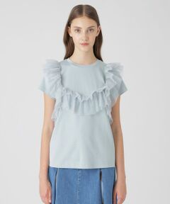 BLUE LABEL / BLACK LABEL CRESTBRIDGE / ブルーレーベル / ブラックレーベル・クレストブリッジ  カットソー | コットンライトポンチフリルチュールカットソー