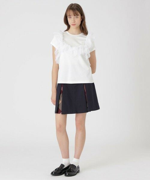 BLUE LABEL / BLACK LABEL CRESTBRIDGE / ブルーレーベル / ブラックレーベル・クレストブリッジ  カットソー | コットンライトポンチフリルチュールカットソー | 詳細1