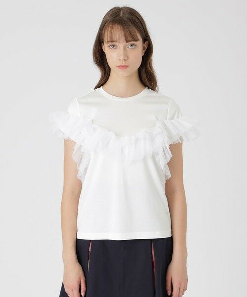 BLUE LABEL / BLACK LABEL CRESTBRIDGE / ブルーレーベル / ブラックレーベル・クレストブリッジ  カットソー | コットンライトポンチフリルチュールカットソー | 詳細5