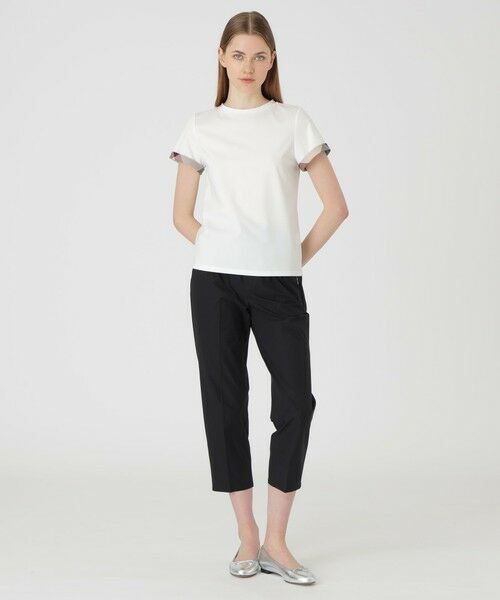 BLUE LABEL / BLACK LABEL CRESTBRIDGE / ブルーレーベル / ブラックレーベル・クレストブリッジ  カットソー | ピマコットンプレーティング天竺袖口チェックTシャツ | 詳細1