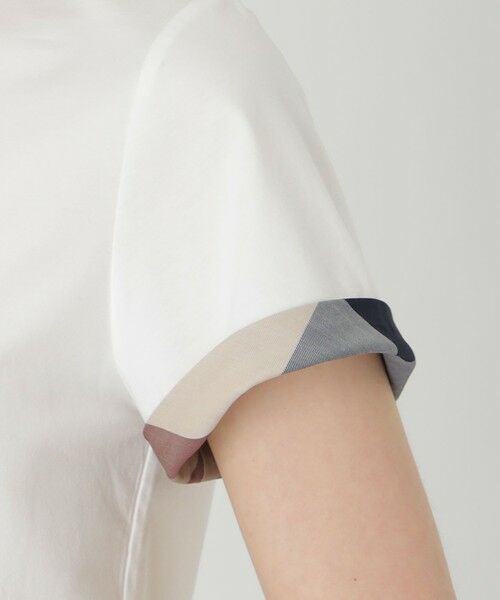 BLUE LABEL / BLACK LABEL CRESTBRIDGE / ブルーレーベル / ブラックレーベル・クレストブリッジ  カットソー | ピマコットンプレーティング天竺袖口チェックTシャツ | 詳細4