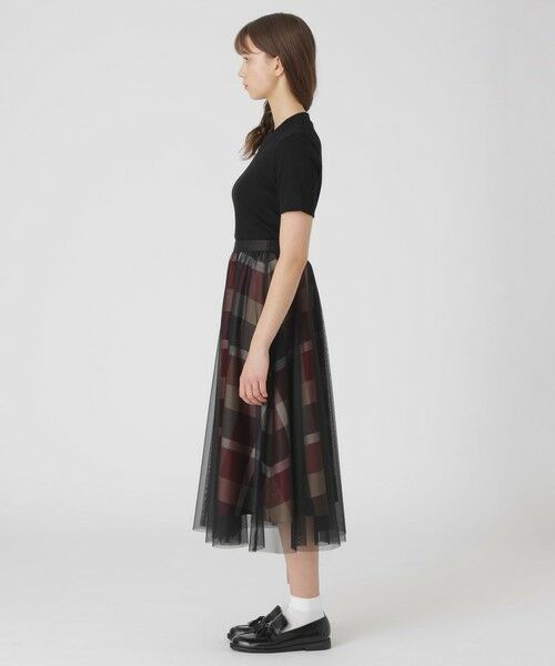 BLUE LABEL / BLACK LABEL CRESTBRIDGE / ブルーレーベル / ブラックレーベル・クレストブリッジ  ミニ・ひざ丈スカート | クレストブリッジチェックライトクロッシングチュールスカート | 詳細2
