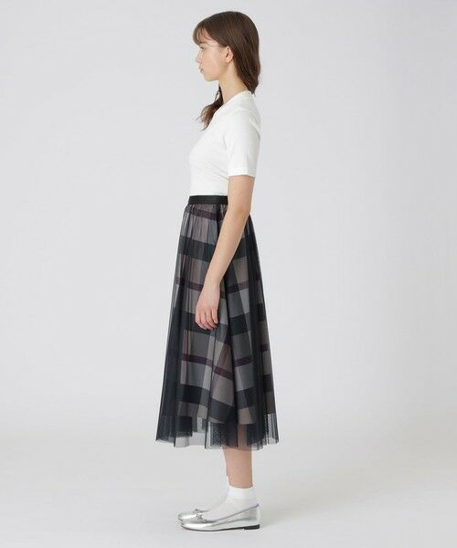 BLUE LABEL / BLACK LABEL CRESTBRIDGE / ブルーレーベル / ブラックレーベル・クレストブリッジ  ミニ・ひざ丈スカート | クレストブリッジチェックライトクロッシングチュールスカート | 詳細8